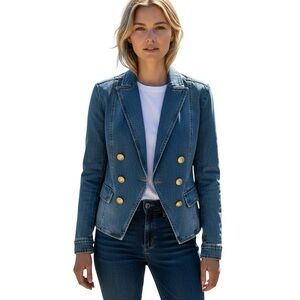 Women's Double-Breasted Denim Jacket